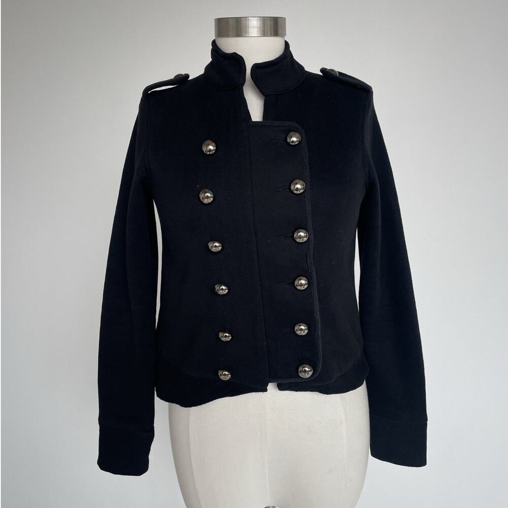 Y2K Black Double Breasted Military Jacket / Sz M / Indie Sleaze Utilitarian